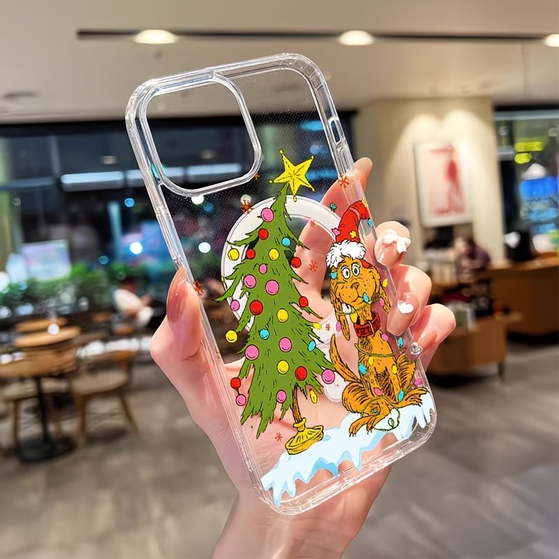 Mini Pc Case - Kerstfeestje met puppythema Transparante Telefoonhoesje voor